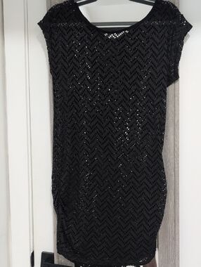 Swim Coverup - Black Crochet Short Sleeve